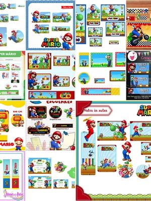 Kit Digital Etiquetas Escolares Super Mario Bross Compre Produtos