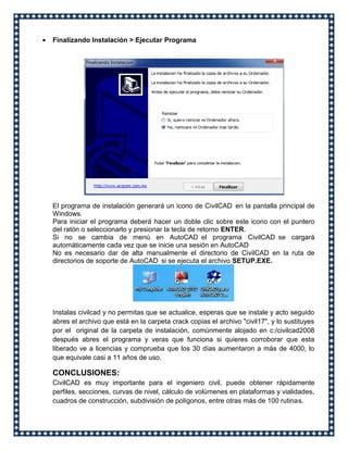 Instalar Civilcad Resumido PDF