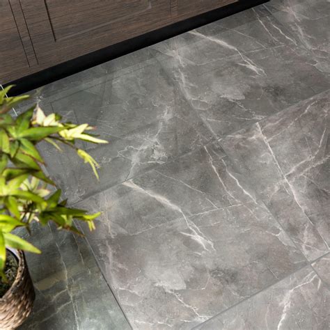 Marmy Grey Gloss Marble Effect Porcelain Floor Tile Tile Mountain