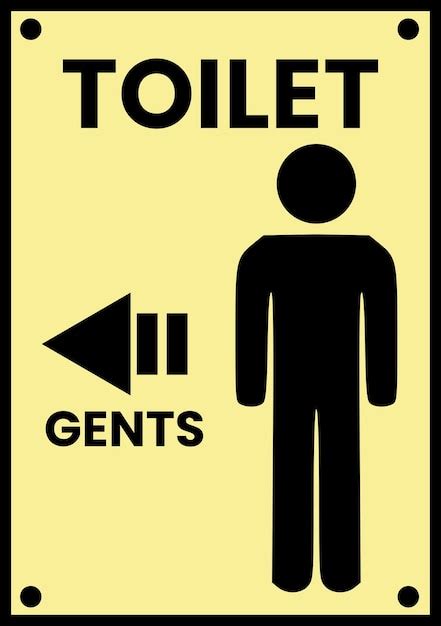 Premium Vector | Toilet left side for gents sign