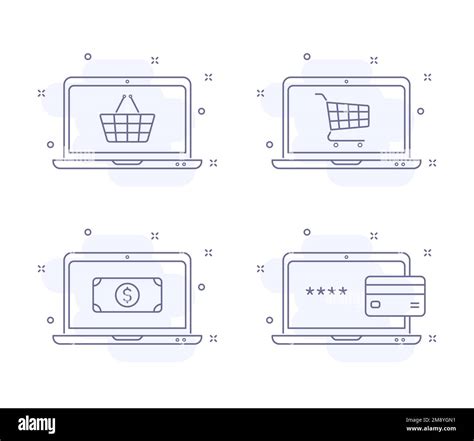 E Commerce Outline Vector Illustrations Isolated Stock Vector Image