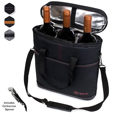 Premium Insulated Wine Carrier Bag By OPUX Elegant Wine Carrying Tote