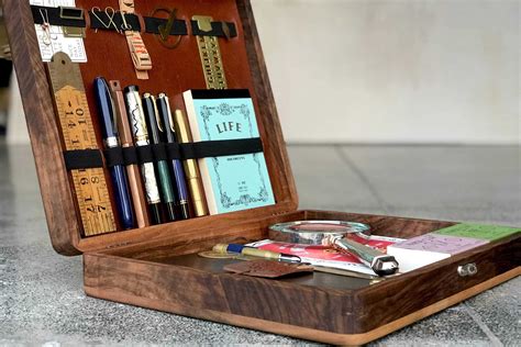 The Writing Box Portable Writing Desk Wood Stationery Box Etsy