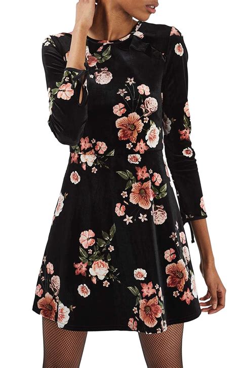 Topshop Floral Velvet Dress Nordstrom