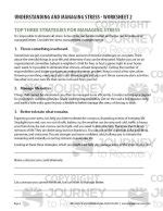 Understanding And Managing Stress Worksheet Cod Journey To Recovery