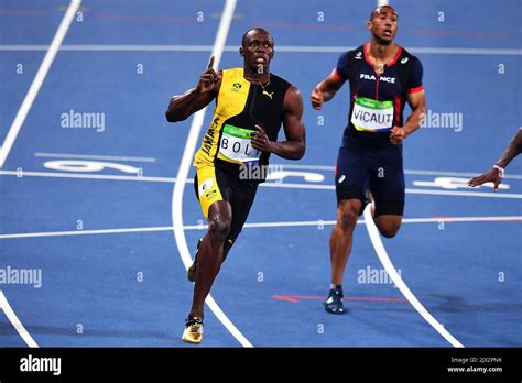 Usain Bolt Of Jamaica In Action Places Gold In The Mens 100m Final At