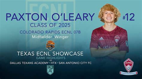 Paxton O Leary Texas Ecnl Showcase Highlights Youtube