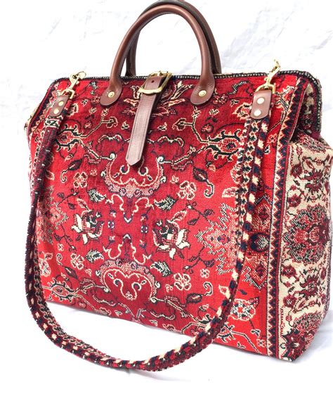 Carpet Bag Weekender Bag Overnight Carry On Flight Travel Etsy