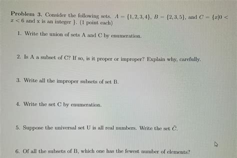 Solved Problem 3 Consider The Following Sets A