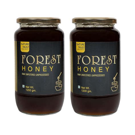 Nature Trust Raw Organic Forest Honey Wild 1200 Gram Pack Of 2