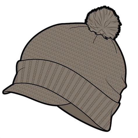 Gorra Base De Lana Con Bola De Pom Pom En Vector Editable Vector Premium