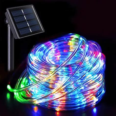 Cadena De Luces Manguera Solar 12m 120led Multicolo Exterior MercadoLibre