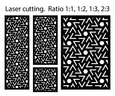 Laser Pattern Set Of Decorative Vector Panels For Laser Cutting Stock Vector Illustration Of