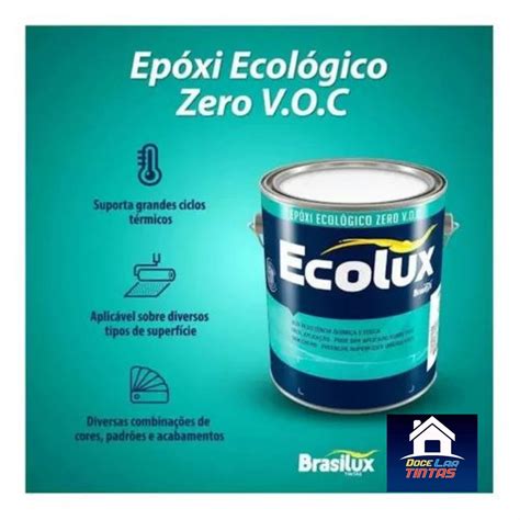 Brasilux Ecolux Epoxi Monocomponente Base Agua Branco Puro Litros