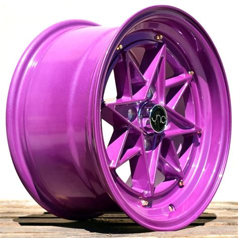 For 15x8 Inch 1 Single Wheel Only Jnc Wheels 15 Jnc025 Candy Purple Gold Rivet Rim 4x100