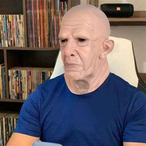 Lilelis 2024 Realistic Old Man Shape Latex Hood For Bald Wrinkled Face