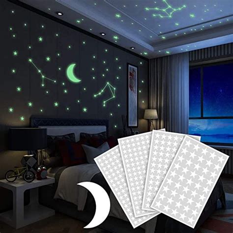 Brilla En La Oscuridad Estrellas Pegatinas De Pared 252 Puntos