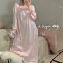 Mikiko Long Sleeve Square Neck Midi A Line Pajama Dress YesStyle