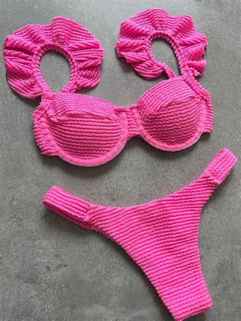 Bikini Con Volantes Para Mujer Traje De Ba O Sexy Conjunto De Bikini