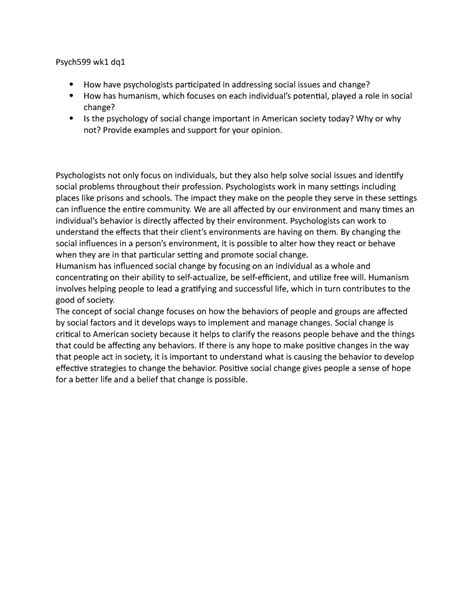 Psych 599 Wk1 Dq1 Discussion Question Week1 Psych599 Wk1 Dq How