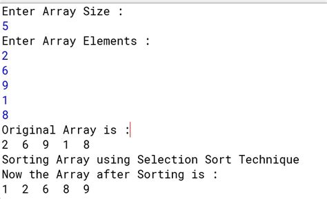 Class Icse Java Array Sorting In Java Theory