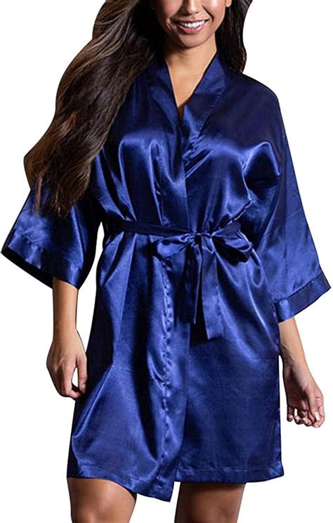 Amazon Long Silk Bathrobe For Women Lightweight Satin Robekimono