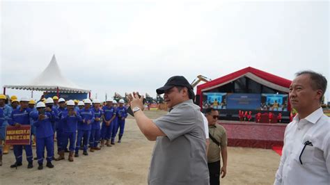 Menko Airlangga Groundbreaking Smelter Nikel Rendah Karbon Milik Vale