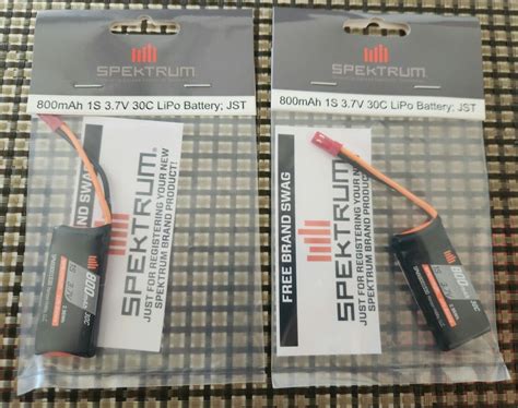 Spektrum 800mAh 1S 3 7V 30C LiPos Battery With JST Connector