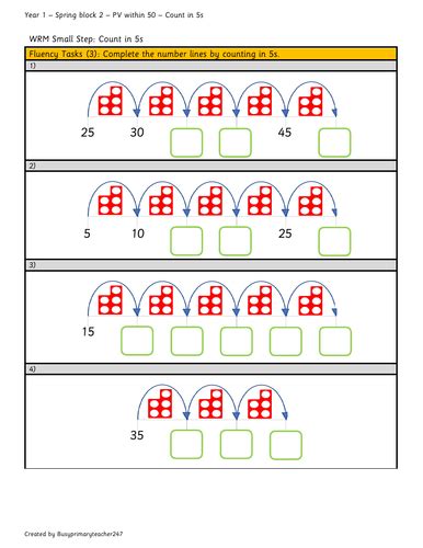 Year 1 Counting In 5s Teaching Resources