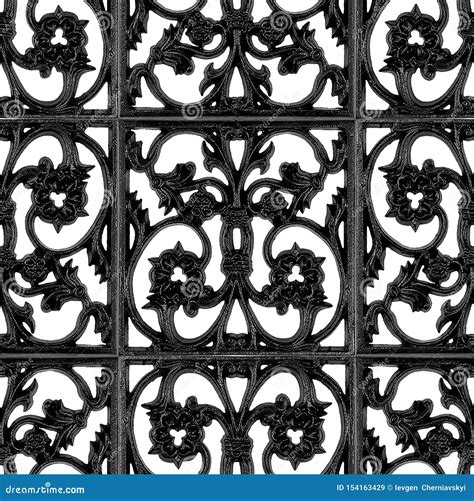 Seamless Texture Of Wrought Iron Latticework Pattern 3d Illustration