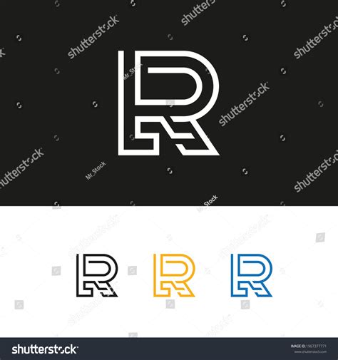 Letter R Line Logo Design Vector Stock Vector Royalty Free