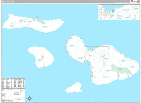 Maui County, HI Wall Map Premium Style by MarketMAPS - MapSales