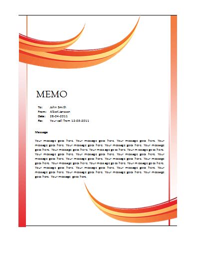 Memo Template – Microsoft Word Templates