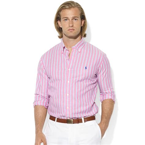 Lyst Ralph Lauren Customfit Longsleeve Striped Oxford Sport Shirt In