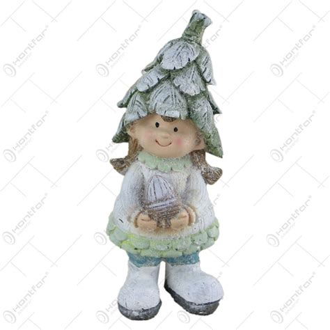 Figurina Fetita Brad Din Rasina 20 CM Verde Hontfar