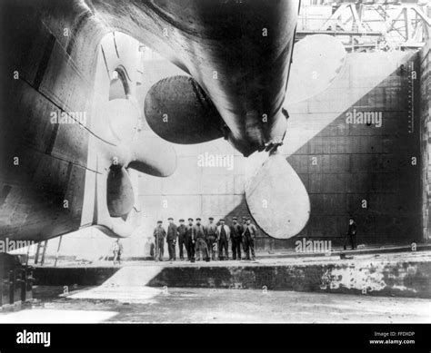 TITANIC: LAUNCH, 1911. /nThe RMS 'Titanic' in drydock about to be ...