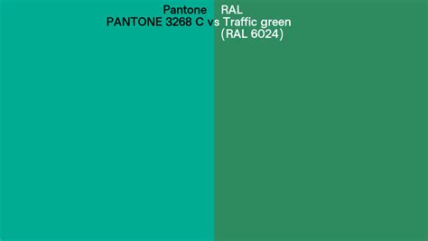 Pantone C Vs Ral Traffic Green Ral Side By Side Comparison