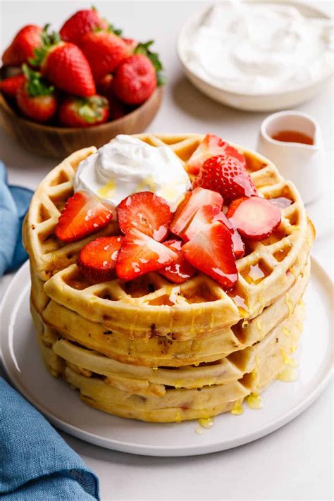 This Easy Strawberry Waffle Recipe Is Packed With Fresh Fruit Flavor