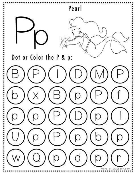 Free Alphabet Do A Dot Printables Worksheets Letter P Mermaid Themed