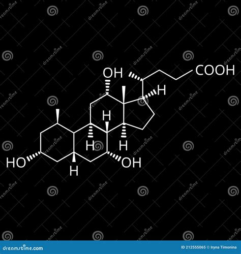 Cholic Acid Cholate Molecule Main Bile Acid Component Skeletal