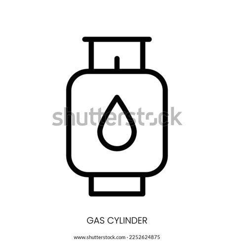 Gas Cylinder Icon Line Art Style Stock Vector Royalty Free 2252624875