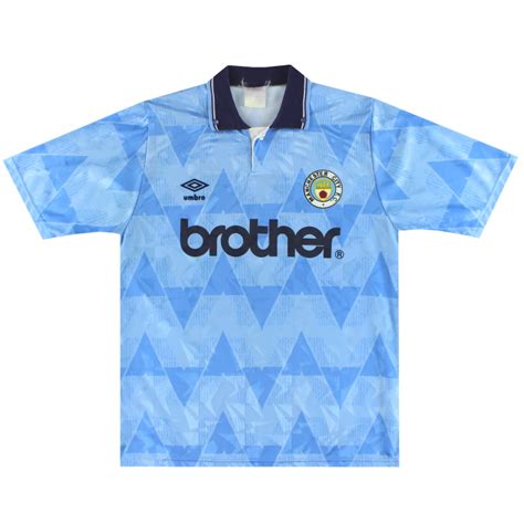 1989 91 Manchester City Umbro Home Shirt M