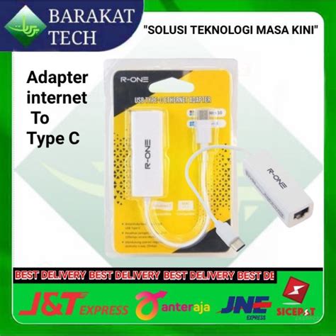 Jual Converter Usb Type C To Lan Rj45 R One Usb Type C Ethernet Adapter Shopee Indonesia