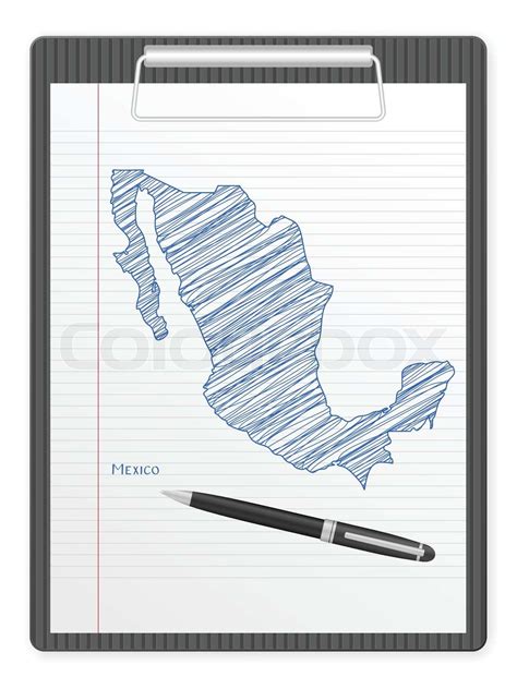 Clipboard Mexico Map Stock Vector Colourbox