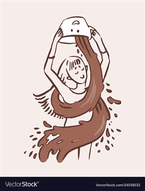 Coffee addiction cartoon print girl Royalty Free Vector