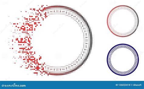 Icono Circular Doble De Semitono Punteado Disperso Del Marco De La