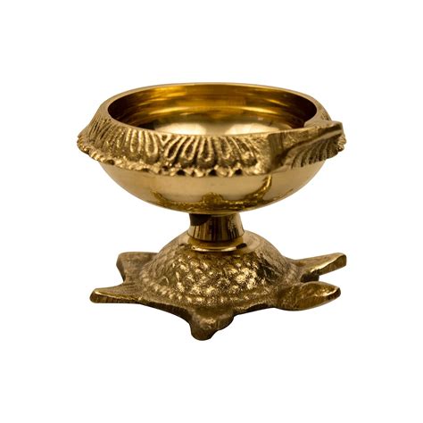 Buy Spillbox Traditional Handicrafted Brass Kuber Tortoise Diya Kuber