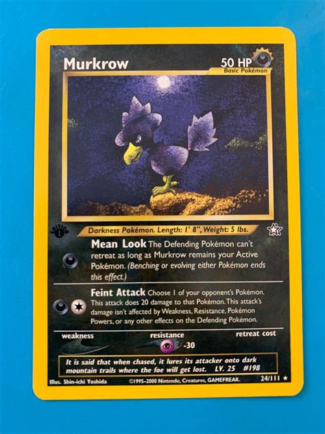 1st Edition Murkrow 24111 Neo Genesis Set Rare Vintage Pokemon Card Values Mavin