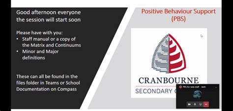 Introduction To Pbs Cranbourne Secondary College Pedagogy Toolbox