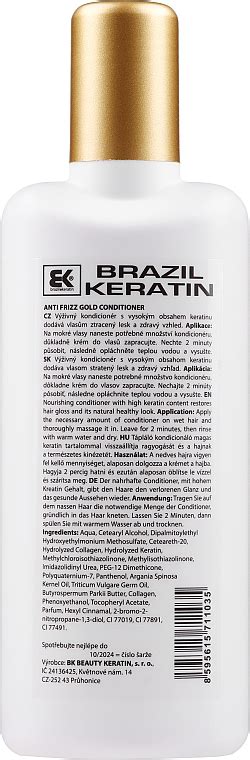 Brazil Keratin Anti Frizz Gold Shm Ml Cond Ml Elixir Ml